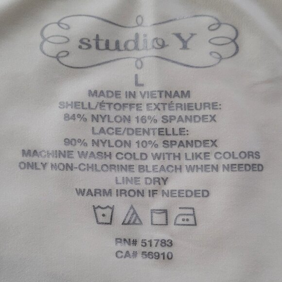 Y2K Whimsical 90s Ivory Floral Lace Coquette Dainty Long Camisole Size L - Picture 7 of 8